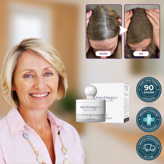 Vellure™ Haarlijn Poeder  | Herontdek een natuurlijk vollere haarlijn binnen 2 minuten